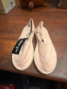 Epicstep Women's Blush Pink Faux Suede Espadrille Flats